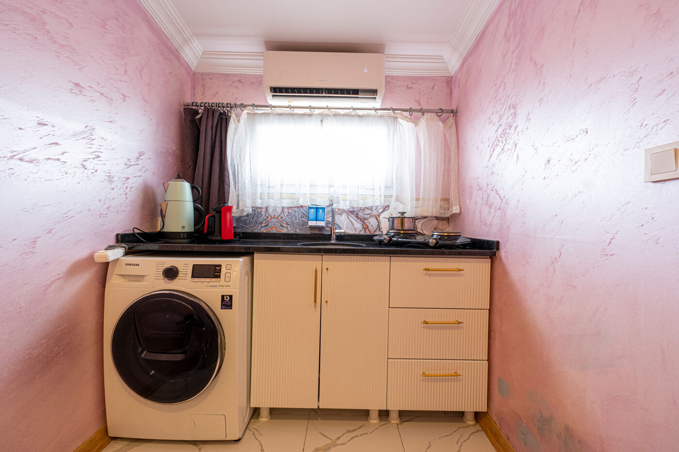 Luxurious bathroom with modern amenities