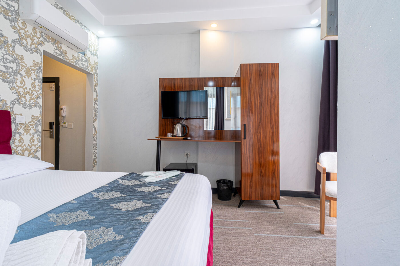 Luxurious bathroom with modern amenities