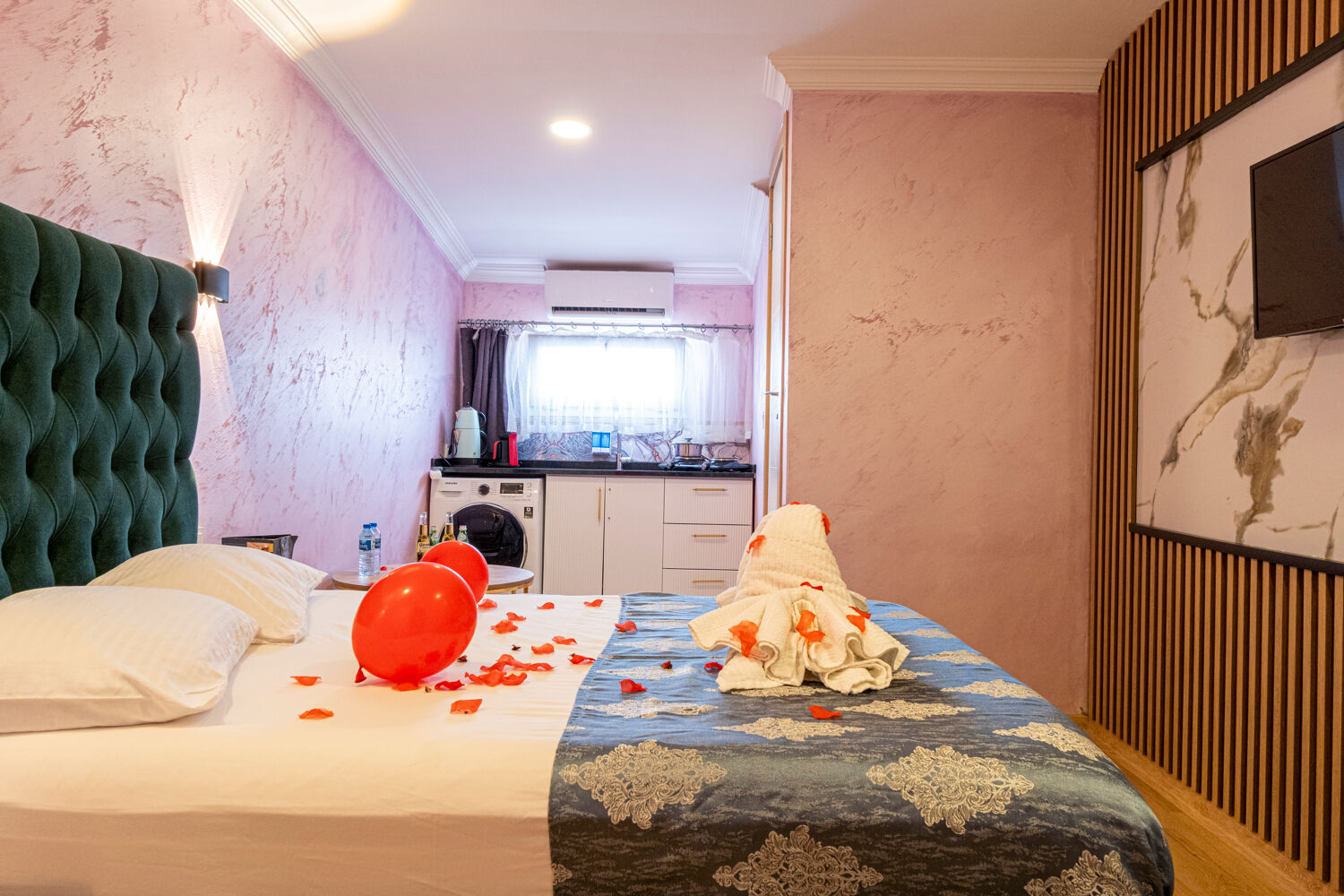 Experience ultimate relaxation at a sunlit tropical poolside resort featuring palm trees and blue skies.