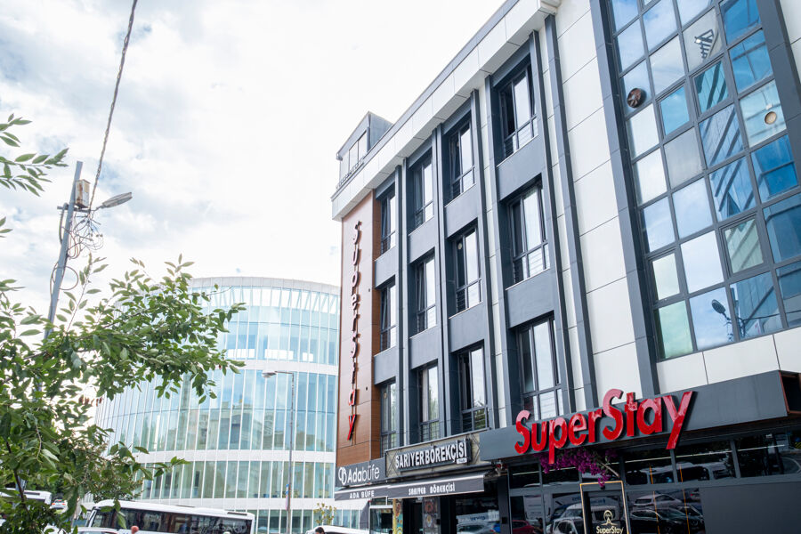 Elegant lounge interior with mountain view